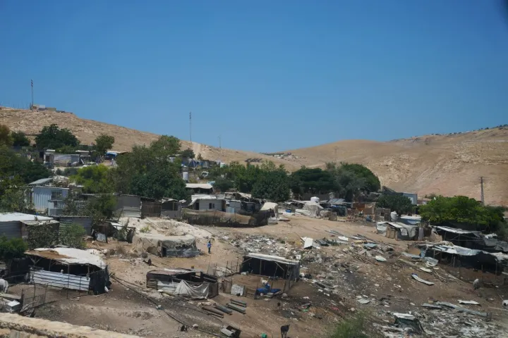 A view of the West Bank Bedouin hamlets of Khan al-Ahmar