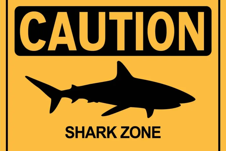 shark warning sign