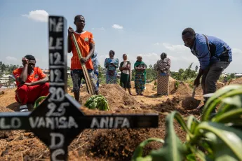 Relatives of Vanisa Anifa, a 6-month-old orphaned girl who died of Ebola